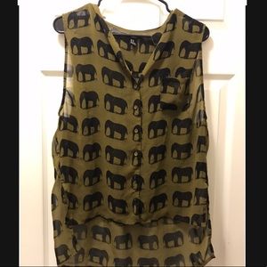 3/15$ Green elephant blouse